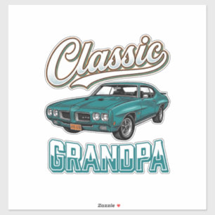 Adesivo Camiseta Clássica do Vô com Carro Antigo Design_1