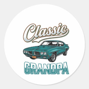 Adesivo Camiseta Clássica do Vô com Carro Antigo Design_1