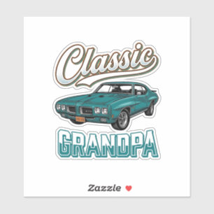 Adesivo Camiseta Clássica do Vô com Carro Antigo Design_1