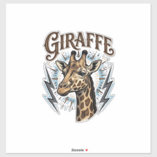 Adesivo Camiseta com desenho de girafa e relâmpago gravado