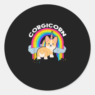 Adesivo Camiseta Corgicórnio Fofo _ Unicórnio Arco-Íris _