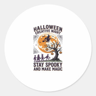 Adesivo Camiseta Criativa de Halloween Arte de Lua Assusta