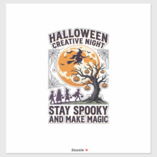 Adesivo Camiseta Criativa de Halloween Arte de Lua Assusta