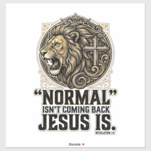 Adesivo Camiseta Cristã Cruz do Leão Jesus Está Voltando