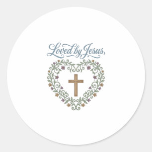 Adesivo Camiseta Cristã Cruz Floral Amada por Jesus Desi