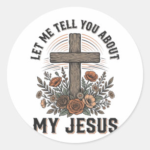 Adesivo Camiseta Cristã Cruz Floral Vintage Meu Jesus (2)