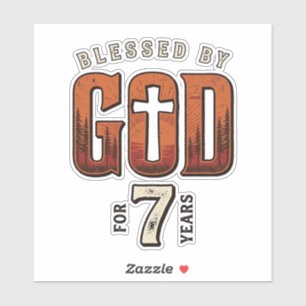 Adesivo Camiseta Cristã Vintage 7 Anos Abençoado Por Deus