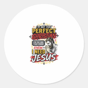 Adesivo Camiseta Cristã Vintage Eu Preciso de Jesus Design