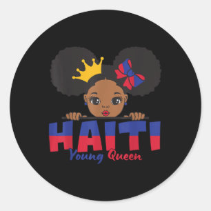 Adesivo Camiseta da Bandeira Haitiana Jovem Rainha do Hait