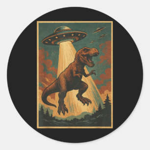 Adesivo Camiseta de Abdução Alien Ufo Camiseta de Dinossau