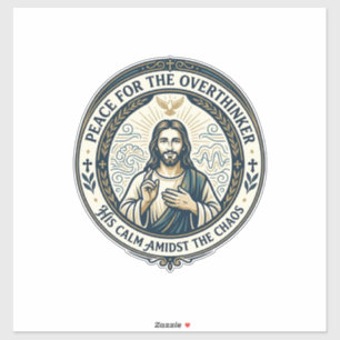 Adesivo Camiseta de Afirmações de Saúde Mental de Jesus In