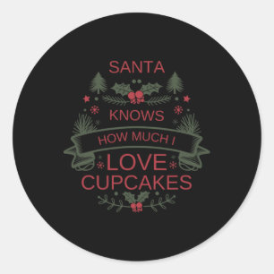 Adesivo Camiseta de Amante de Cupcakes de Natal para Amant
