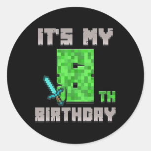 Adesivo Camiseta de aniversário É o meu 8º aniversário Gam