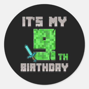 Adesivo Camiseta de aniversário É o meu 9º aniversário Gam