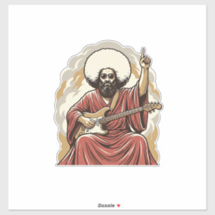 Adesivo Camiseta de Arte Vetorial de Guitarrista com Grava