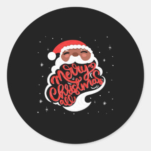 Adesivo Camiseta de bebê Papai Noel preto Feliz Natal para