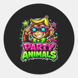 Adesivo Camiseta de beisebol de animais de festa macaco en