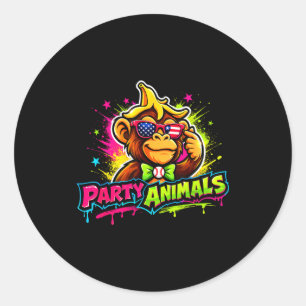 Adesivo Camiseta de beisebol dos animais de festa