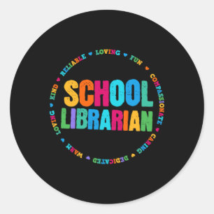 Adesivo Camiseta de Bibliotecária Escolar Colorida Arco-Ír