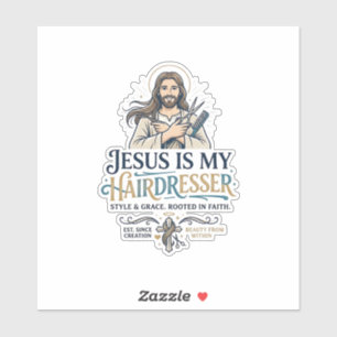 Adesivo Camiseta de Cabeleireiro Salão de Beleza Jesus Ins