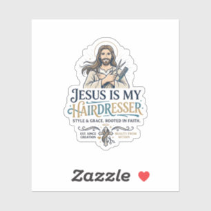 Adesivo Camiseta de Cabeleireiro Salão de Beleza Jesus Ins