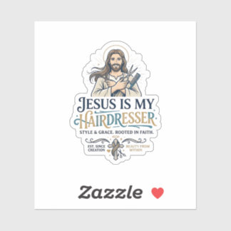 Adesivo Camiseta de Cabeleireiro Salão de Beleza Jesus Ins