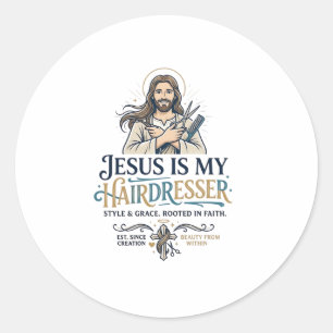 Adesivo Camiseta de Cabeleireiro Salão de Beleza Jesus Ins