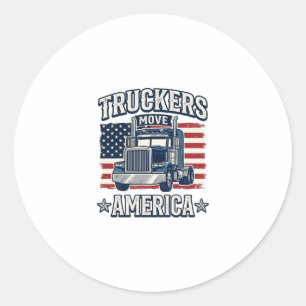 Adesivo Camiseta de caminhoneiro vintage Truckers Move Ame