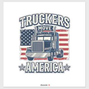 Adesivo Camiseta de Caminhoneiros Vintage Truckers Move Am