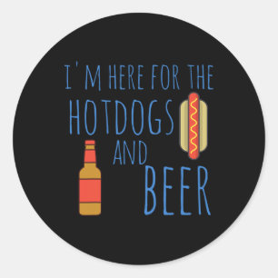 Adesivo Camiseta de cão Engraçada Estou aqui para os Hotdo