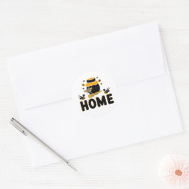 Adesivo Camiseta de Cartoon Bee Honey Jar "HOME"
