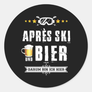 Adesivo Camiseta de cerveja de festa após esqui novidade m