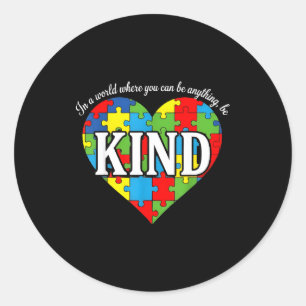 Adesivo Camiseta de conscientização sobre autismo - coraçã