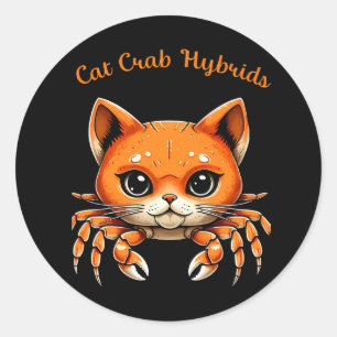 Adesivo Camiseta de criatura de caranguejo gato fofo engra