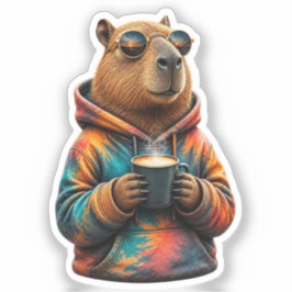 Adesivo Camiseta de desenho animado de capivara fofa com c