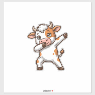 Adesivo Camiseta de desenho de gravura vintage de vaca fof
