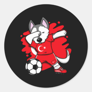 Adesivo Camiseta de Fãs de Futebol de Peru Husky Dabbing