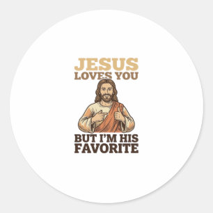 Adesivo Camiseta de Fé Vintage Engraçada Jesus Ama Você De