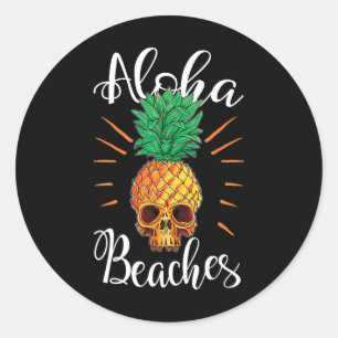 Adesivo Camiseta de Férias da Caveira do Abacaxi das Praia