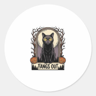 Adesivo Camiseta de Gato Preto de Halloween com Design de