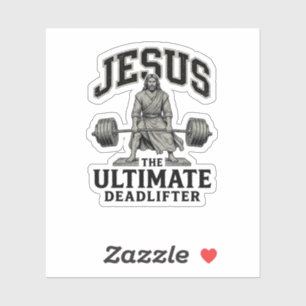 Adesivo Camiseta de ginásio vintage Jesus Ultimate Deadlif