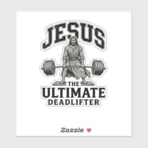 Adesivo Camiseta de ginásio vintage Jesus Ultimate Deadlif