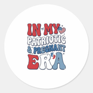 Adesivo Camiseta de Gravidez Vintage Era Grávida Patriótic