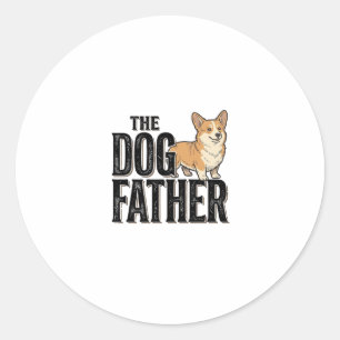 Adesivo Camiseta De Gravura Vintage Dogfather Corgi Engraç