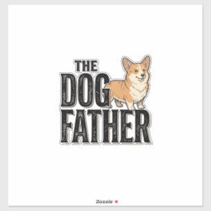 Adesivo Camiseta De Gravura Vintage Dogfather Corgi Engraç