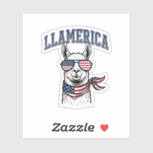 Adesivo Camiseta de Gravura Vintage Llama Patriótica Llame