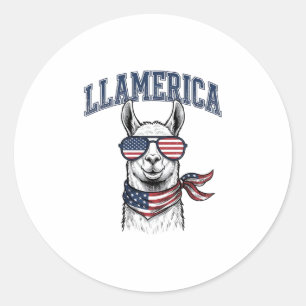 Adesivo Camiseta de Gravura Vintage Llama Patriótica Llame
