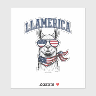 Adesivo Camiseta de Gravura Vintage Llama Patriótica Llame