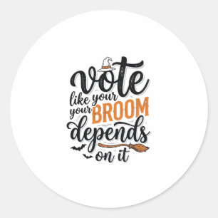 Adesivo Camiseta de Halloween Vote Como Se Sua Vassoura De