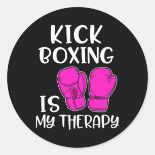 Adesivo Camiseta de Kickboxing Feminina É Minha Terapia En